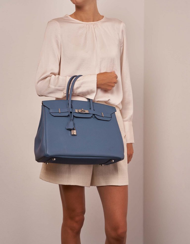 Hermès Birkin 35 BleuBrighton Sizes Worn | Sell your designer bag on Saclab.com