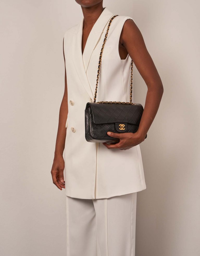 Chanel Timeless Medium Black Sizes Worn | Sell your designer bag on Saclab.com