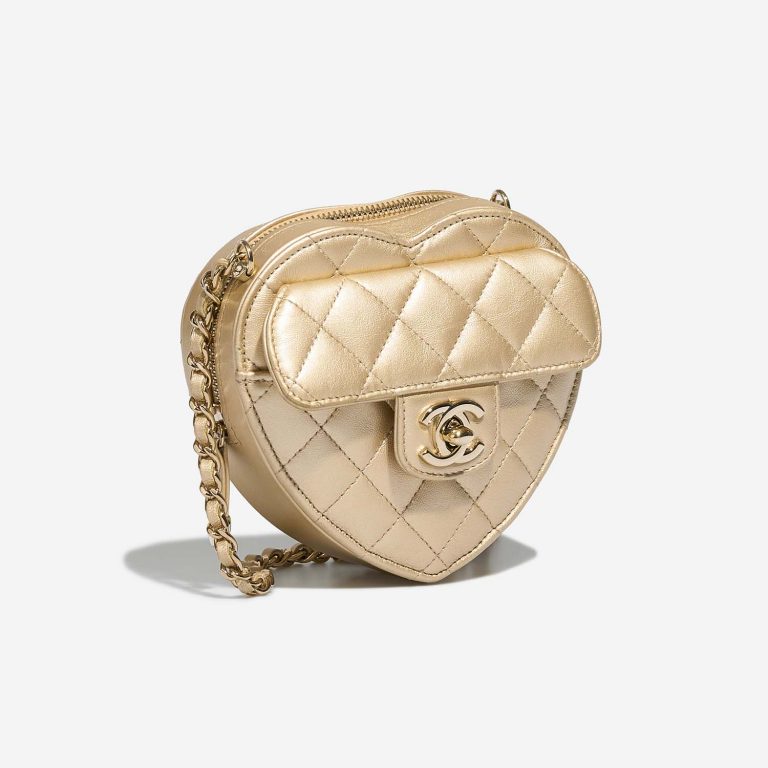Chanel TimelessHeart Small Gold Side Front  | Sell your designer bag on Saclab.com