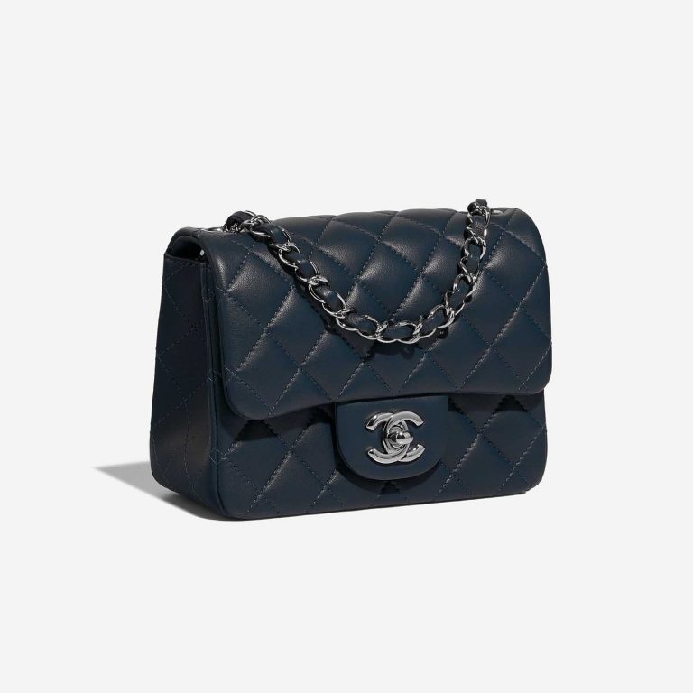 Chanel Timeless MiniSquare Navy Side Front  | Sell your designer bag on Saclab.com