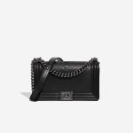 Chanel Boy OldMedium Black Front  | Sell your designer bag on Saclab.com