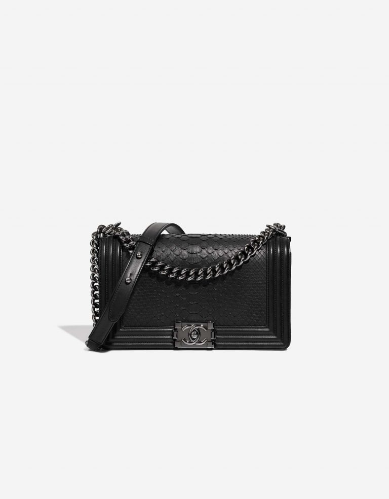 Chanel Boy OldMedium Black Front  | Sell your designer bag on Saclab.com