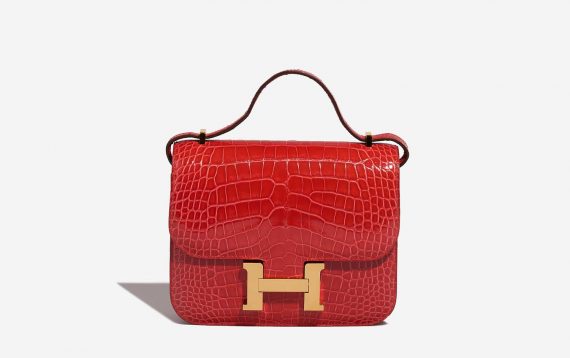 Pre-owned Hermès bag Constance 18 Alligator Rouge de Coeur Red | Sell your designer bag on Saclab.com