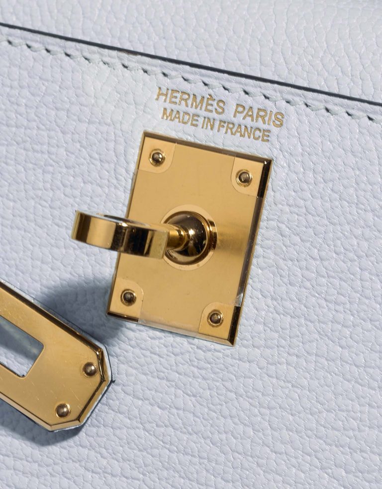Hermès Kelly Mini BleuBrume Logo  | Sell your designer bag on Saclab.com
