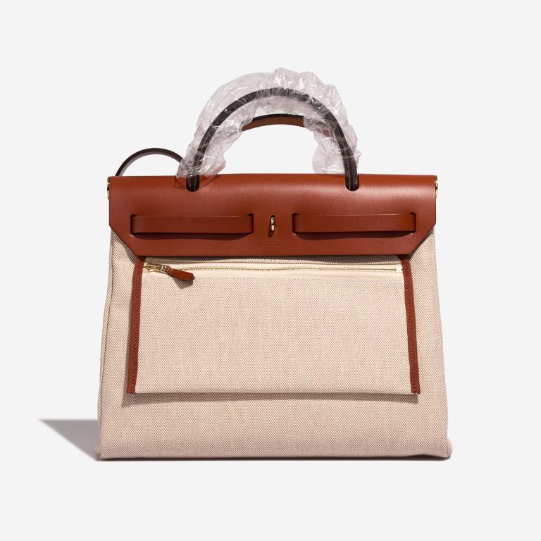 Hermès Herbag 31 Cuivre-Ecru-Beige Back  | Sell your designer bag on Saclab.com