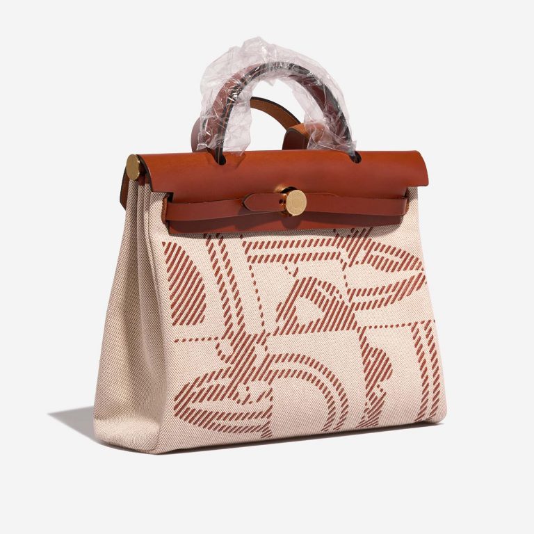 Hermès Herbag 31 Cuivre-Ecru-Beige Side Front  | Sell your designer bag on Saclab.com