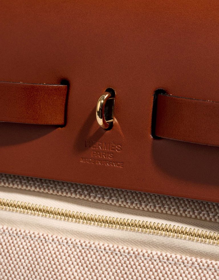Hermès Herbag 31 Cuivre-Ecru-Beige Logo  | Sell your designer bag on Saclab.com