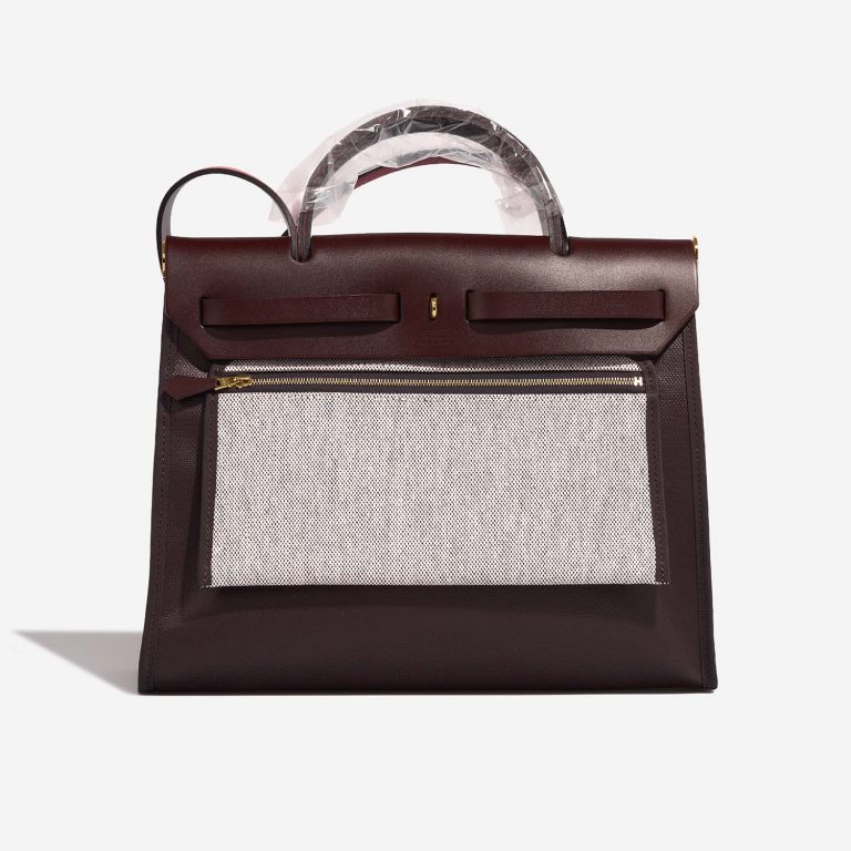 Hermès Herbag 31 cassis-ecru-noir-rougesellier Back  | Sell your designer bag on Saclab.com