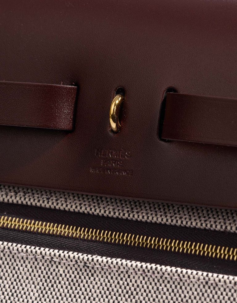 Hermès Herbag 31 cassis-ecru-noir-rougesellier Logo  | Sell your designer bag on Saclab.com