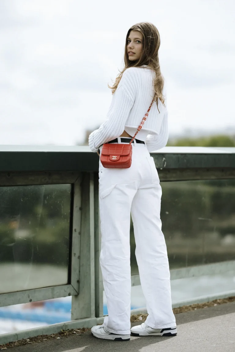 A Chanel Mini-square Flap in red. Image: Launchmetrics Spotlight