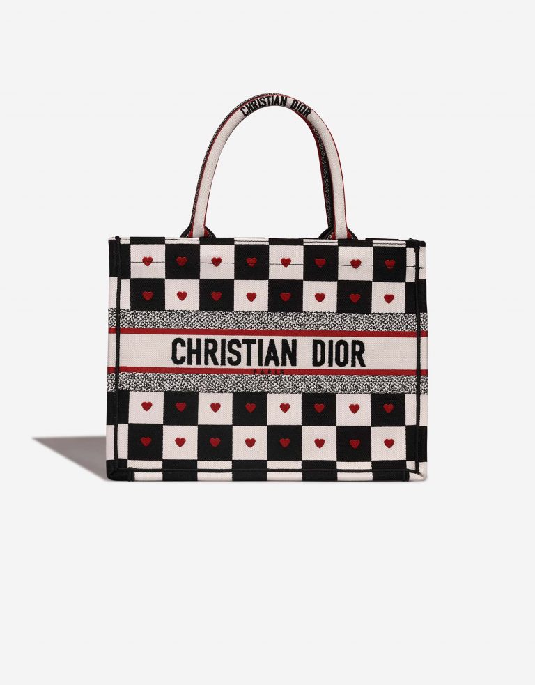 Dior BookTote Small Black-White-Red Front  | Sell your designer bag on Saclab.com