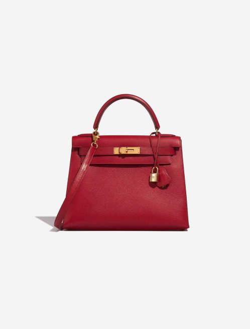 Hermès Kelly 28 RougeVif Front  | Sell your designer bag on Saclab.com