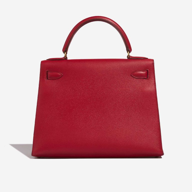 Hermès Kelly 28 RougeVif Back  | Sell your designer bag on Saclab.com