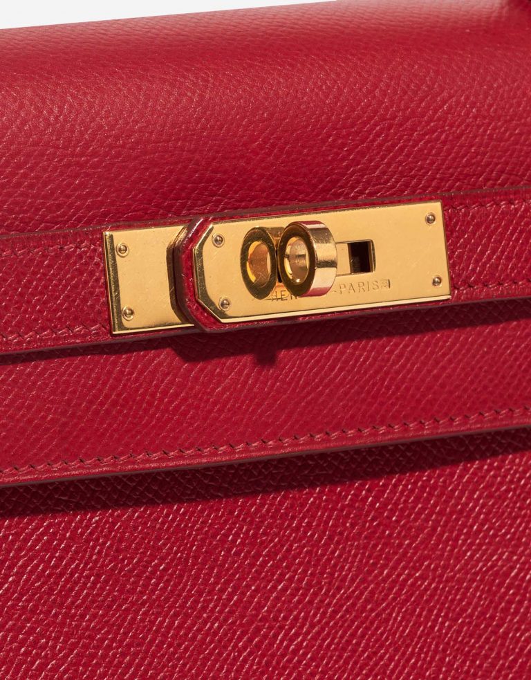 Hermès Kelly 28 RougeVif Closing System  | Sell your designer bag on Saclab.com