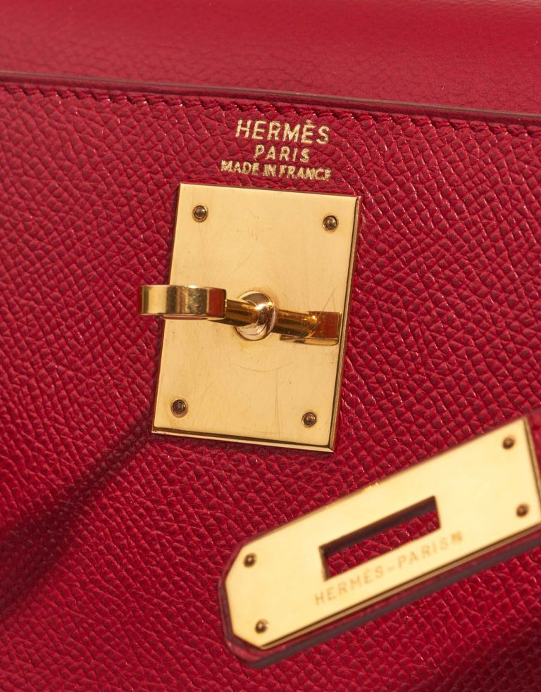Hermès Kelly 28 RougeVif Logo  | Sell your designer bag on Saclab.com