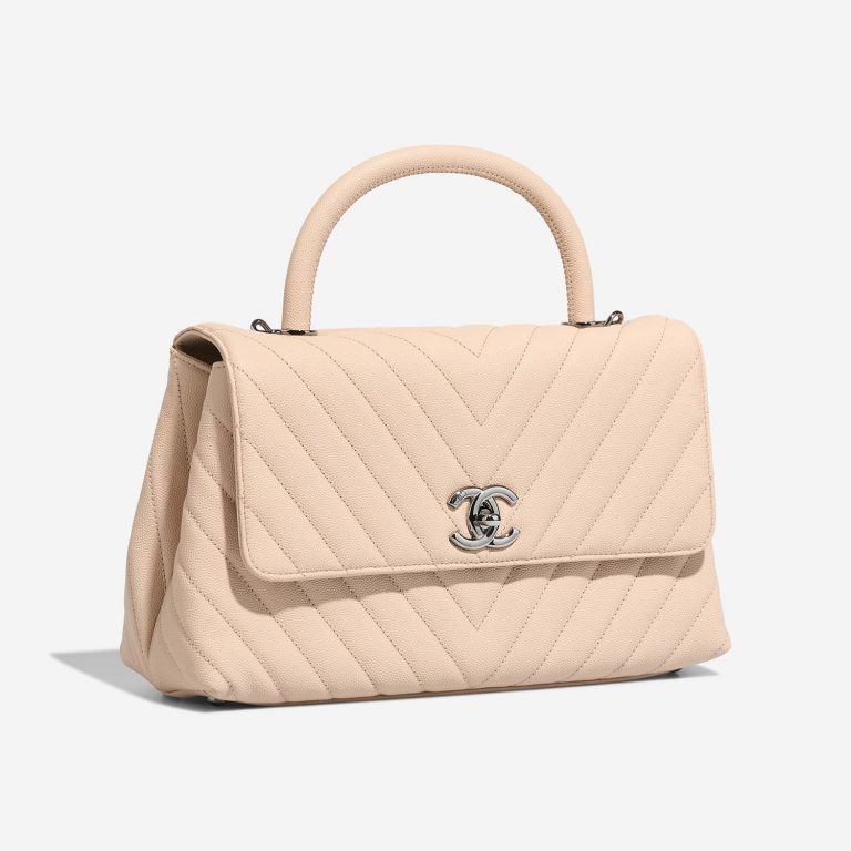 Chanel TimelessHandle Medium Beige Side Front  | Sell your designer bag on Saclab.com