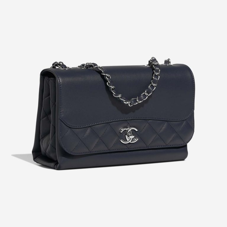 Chanel TimelessTramezzo Medium Navy Side Front  | Sell your designer bag on Saclab.com
