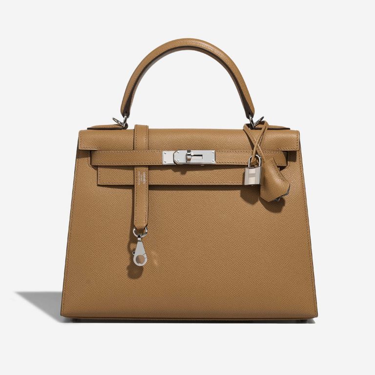 Hermès Kelly 28 Biscuit-MauveSylvestre Front  S | Sell your designer bag on Saclab.com