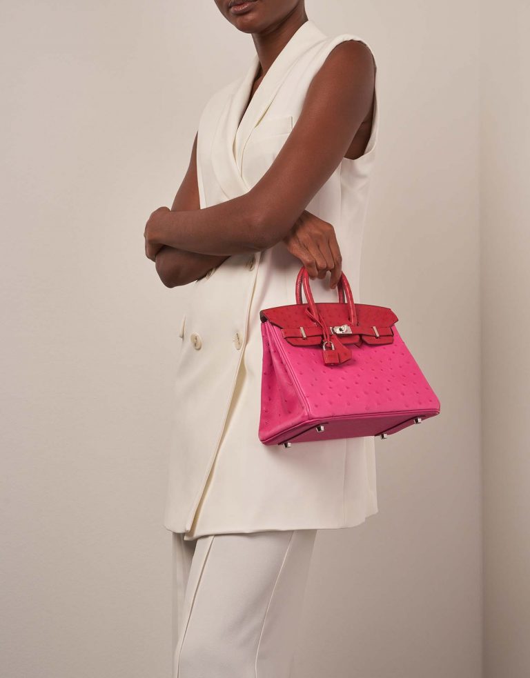 Hermès Birkin 25 RoseTyrien-RougeVif on Model | Sell your designer bag on Saclab.com