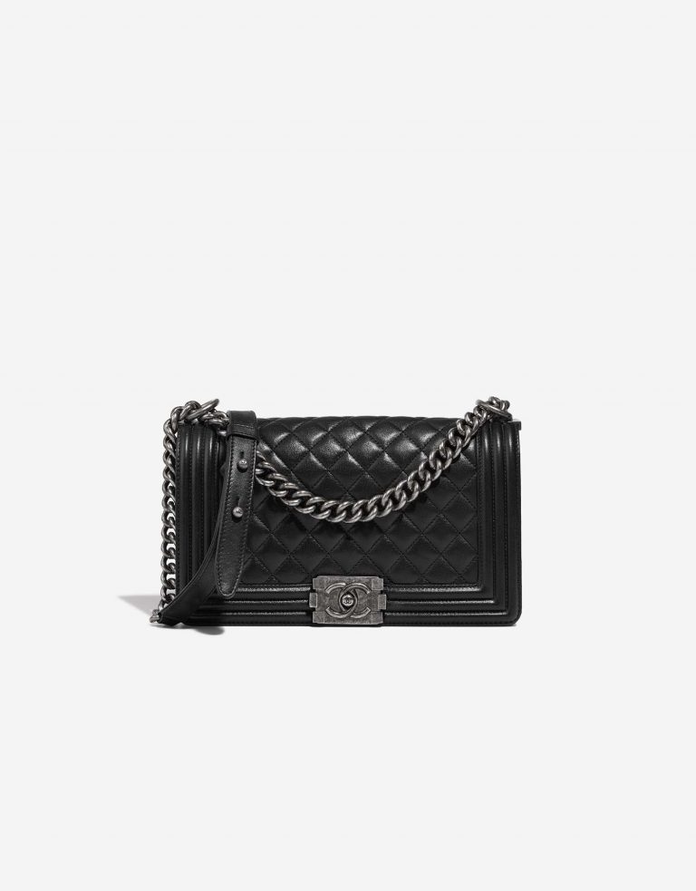 Chanel Boy OldMedium Black Front  | Sell your designer bag on Saclab.com