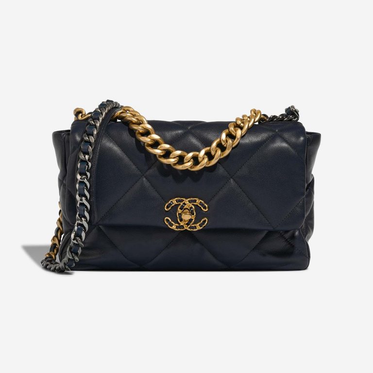 Chanel 19 Large Navy Front  S | Sell your designer bag on Saclab.com