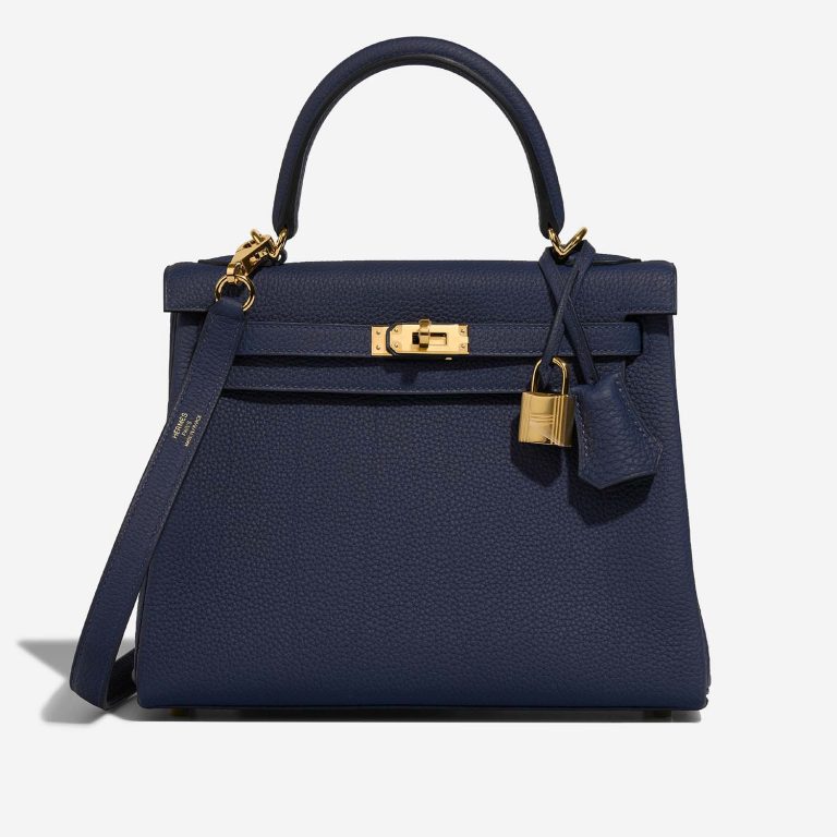 Hermès Kelly 25 BlueSaphir Front  S | Sell your designer bag on Saclab.com