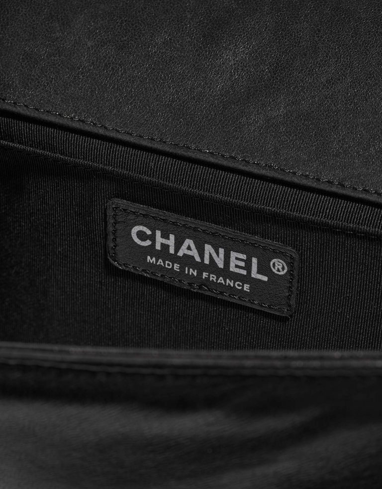 Chanel Boy OldMedium Black Logo  | Sell your designer bag on Saclab.com