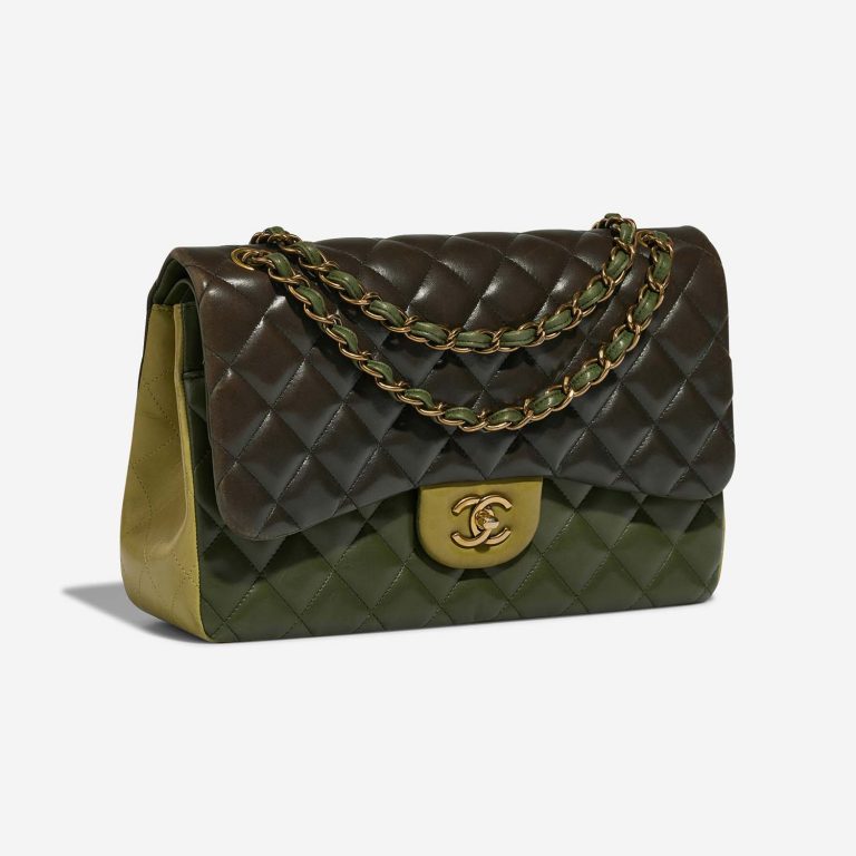 Chanel Timeless Jumbo Green Side Front  | Sell your designer bag on Saclab.com