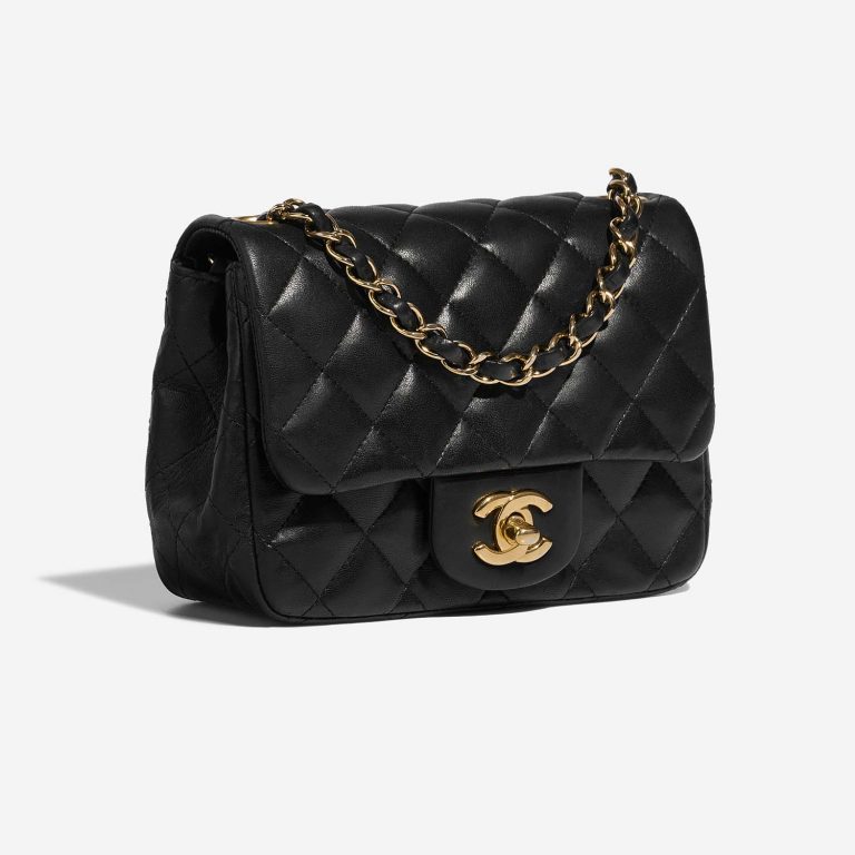 Chanel Timeless MiniSquare Black Side Front  | Sell your designer bag on Saclab.com