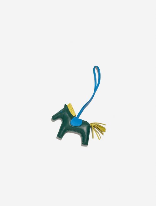 Pre-owned Hermès bag Rodeo MM Milo Malachite / Bleu Zanzibar / Lime Blue, Green, Multicolour | Sell your designer bag on Saclab.com