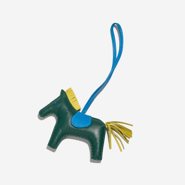 Hermès Rodeo MM Malachite-BleuZanzibar-Lime Front  S | Sell your designer bag on Saclab.com
