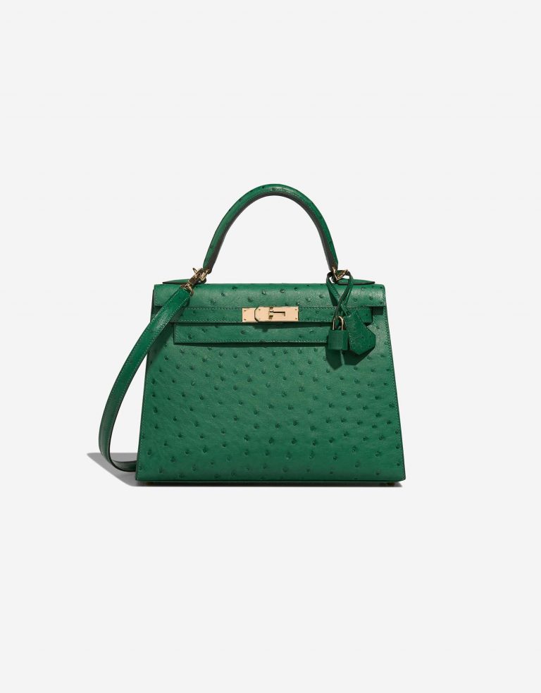 Hermès Kelly 28 VertVerone-RougeH Front  | Sell your designer bag on Saclab.com