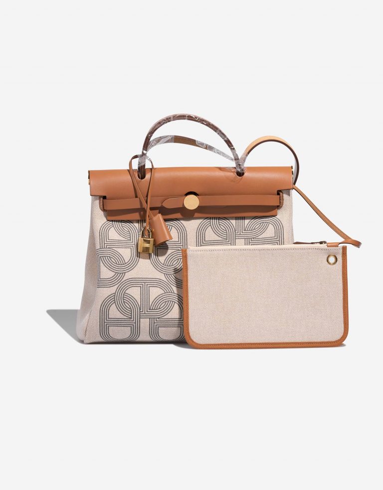 Hermès Herbag 31 GrisMeyer-Ecru-Beige-Nature Front  | Sell your designer bag on Saclab.com