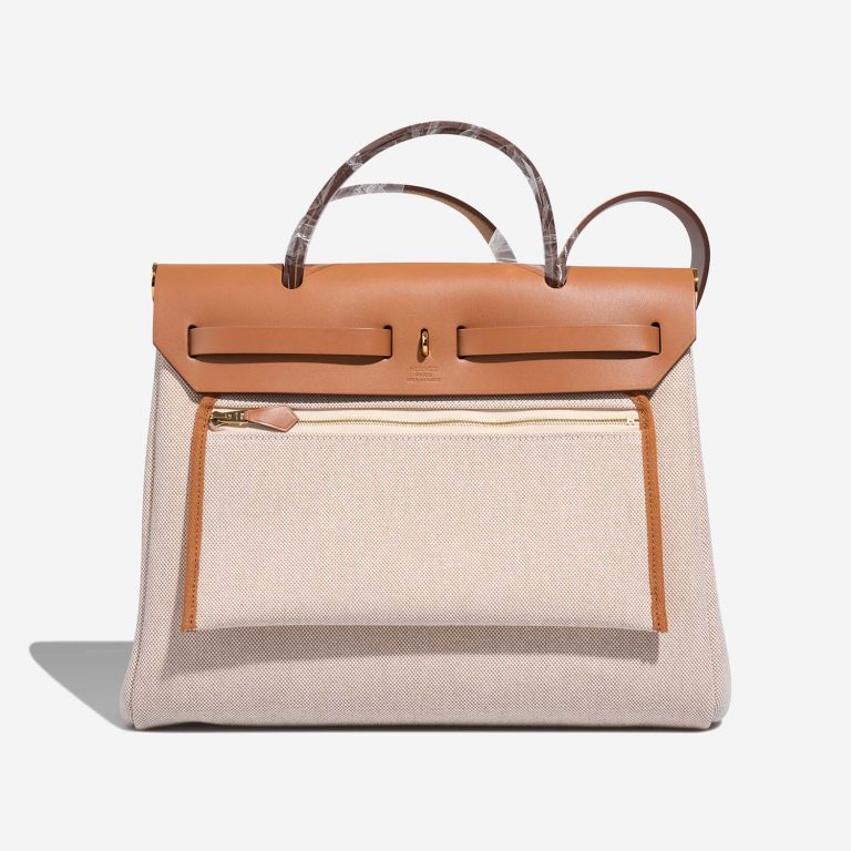 Hermès Herbag 31 GrisMeyer-Ecru-Beige-Nature Back  | Sell your designer bag on Saclab.com