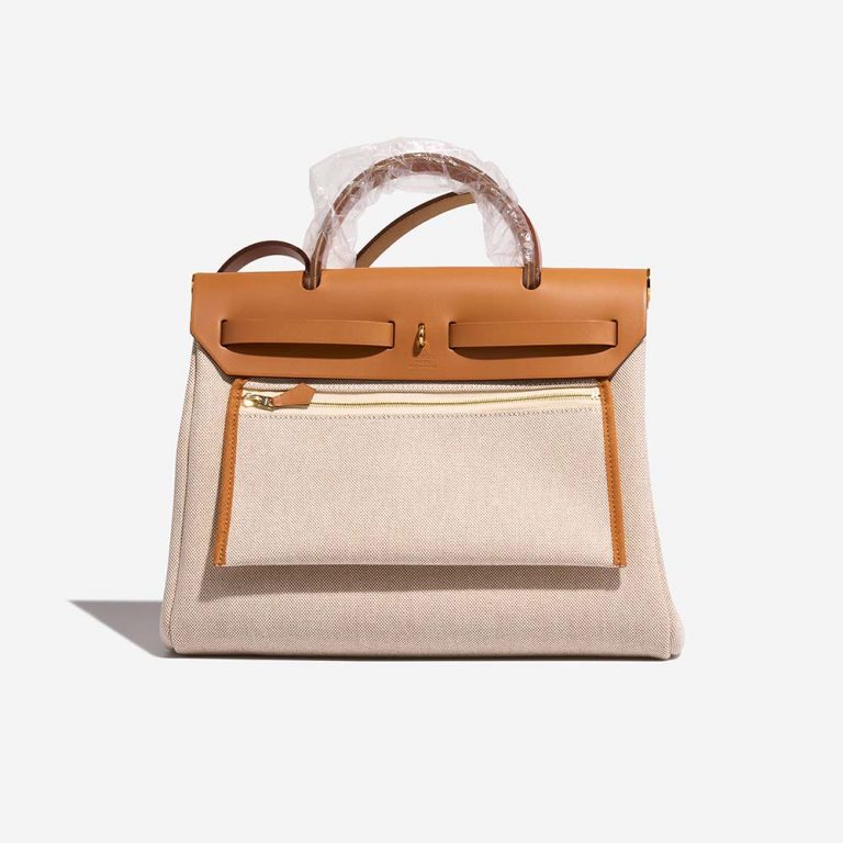 Hermès Herbag 31 OrangeMecano-EcruBeige-Naturel Back  | Sell your designer bag on Saclab.com