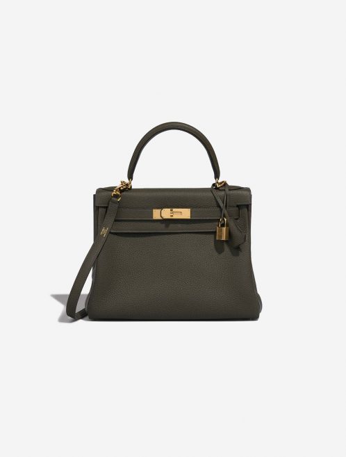 Hermès Kelly 28 VertDeGris Front  | Sell your designer bag on Saclab.com