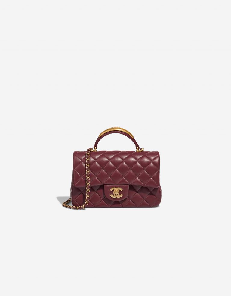 Chanel Timeless MiniRectangular DarkRed Front  | Sell your designer bag on Saclab.com