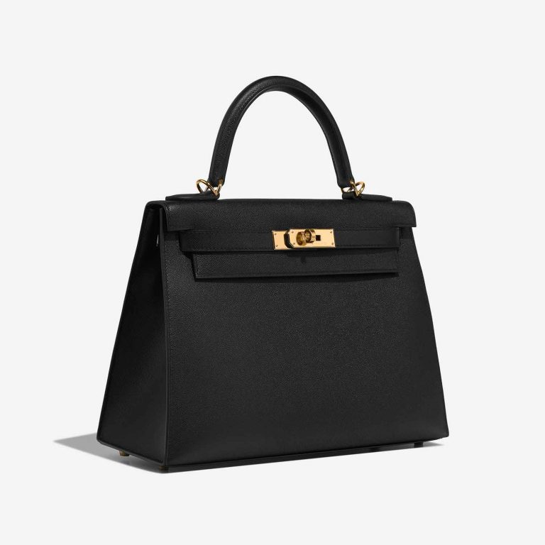 Hermès Kelly 28 Black Side Front  | Sell your designer bag on Saclab.com