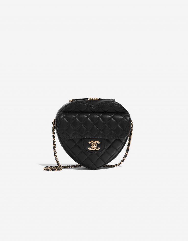 Chanel Timeless Heart Medium Black Front  | Sell your designer bag on Saclab.com