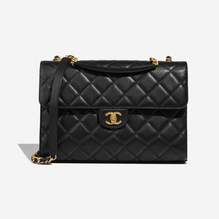 Chanel BusinessBag Maxi Black Front  S | Sell your designer bag on Saclab.com