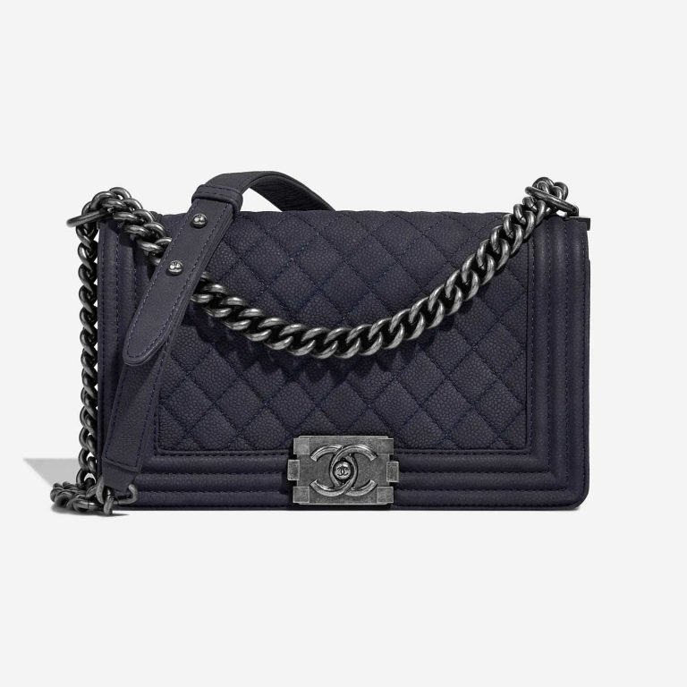 Chanel Boy OldMedium DarkBlue Front  S | Sell your designer bag on Saclab.com