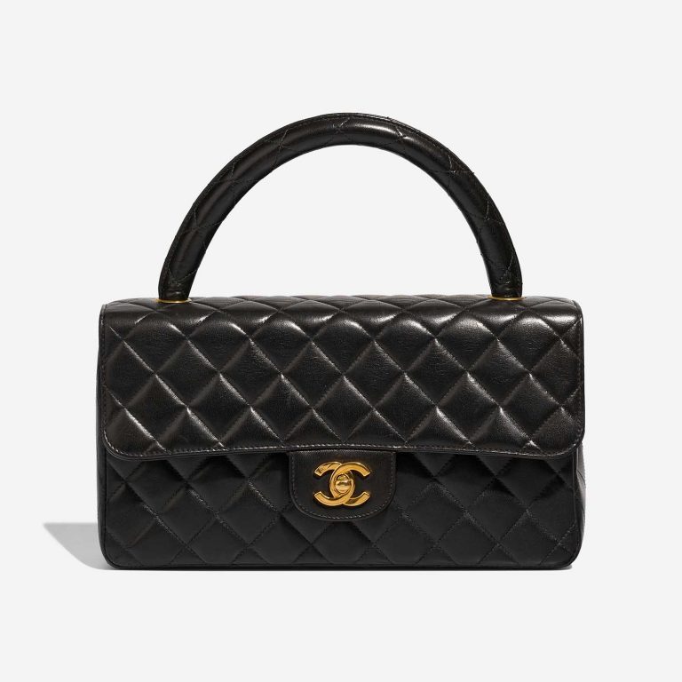 Chanel TimelessHandle Medium Black Front  S | Sell your designer bag on Saclab.com