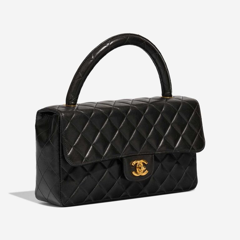 Chanel TimelessHandle Medium Black Side Front  | Sell your designer bag on Saclab.com