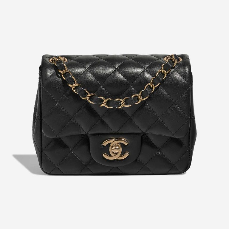 Chanel Timeless Mini Square Lamb Black Front | Sell your designer bag
