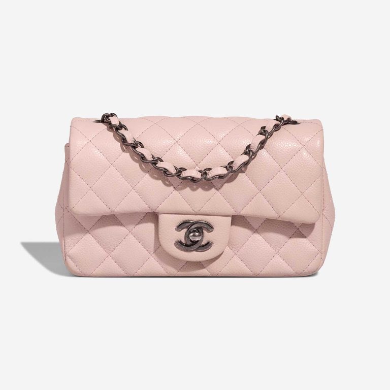 Chanel Timeless Mini Rectangular Caviar Light Rose Front | Sell your designer bag