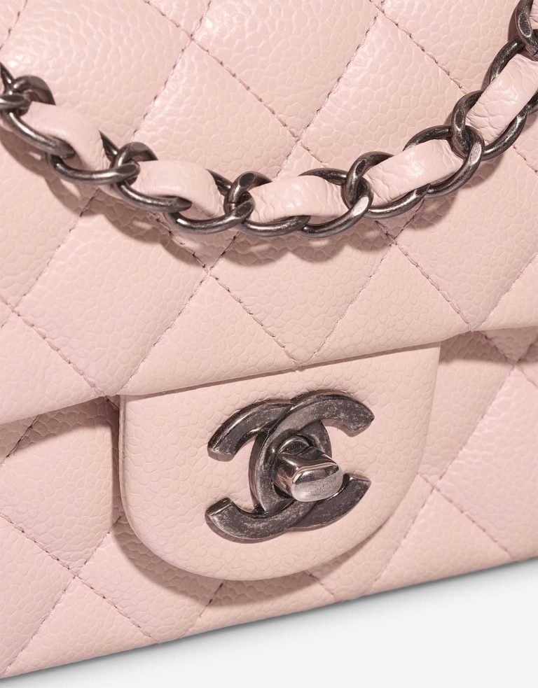 Chanel Timeless Mini Rectangular Caviar Light Rose Closing System | Sell your designer bag