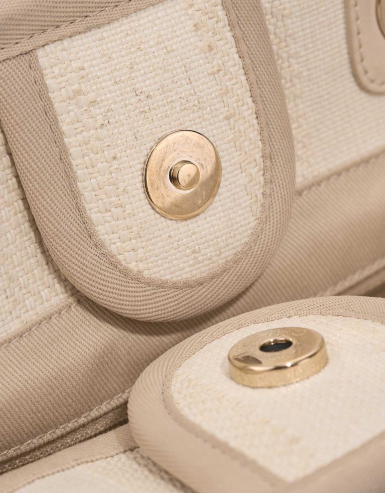 Chanel Deauville Small Canvas Cream Closing System | Sell your designer bag