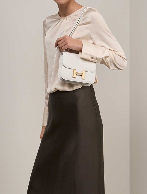 Hermès Constance 18 Swift New White on Model | Sell your designer bag