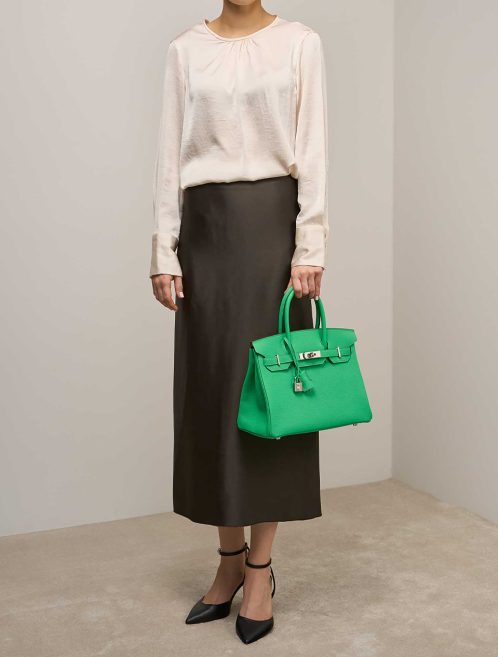 Hermès Birkin 30 Togo Vert Comics on Model | Sell your designer bag