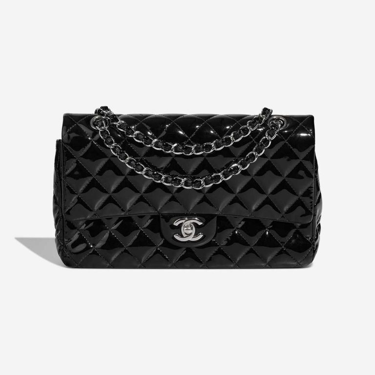 Chanel Timeless Medium Patent Black Front | Sell your designer bag